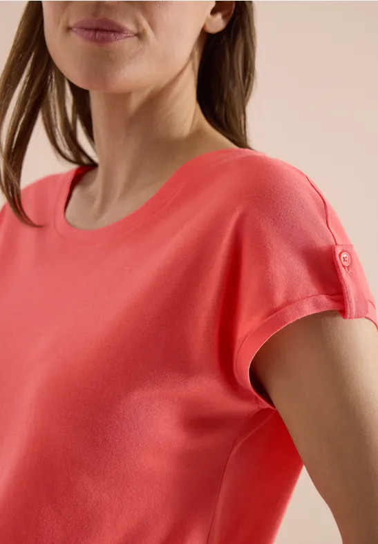 Soft-T-Shirt mit Turn-Up-Ärmeln