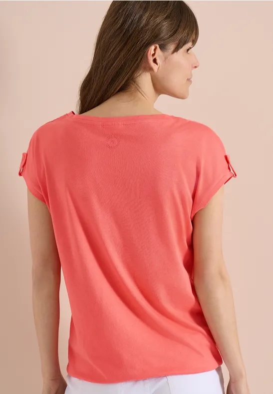 Soft-T-Shirt mit Turn-Up-Ärmeln