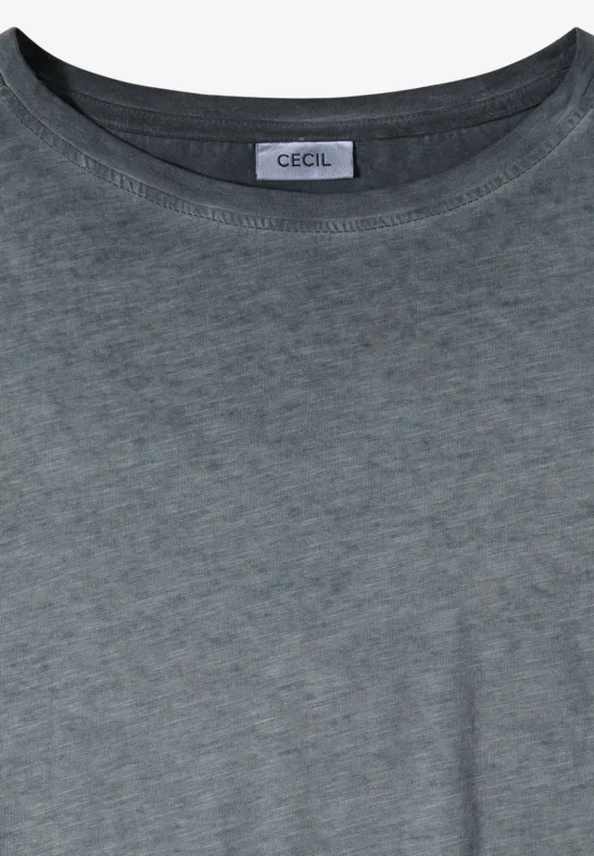 Flammgarn-T-Shirt mit Schulterschlitzen