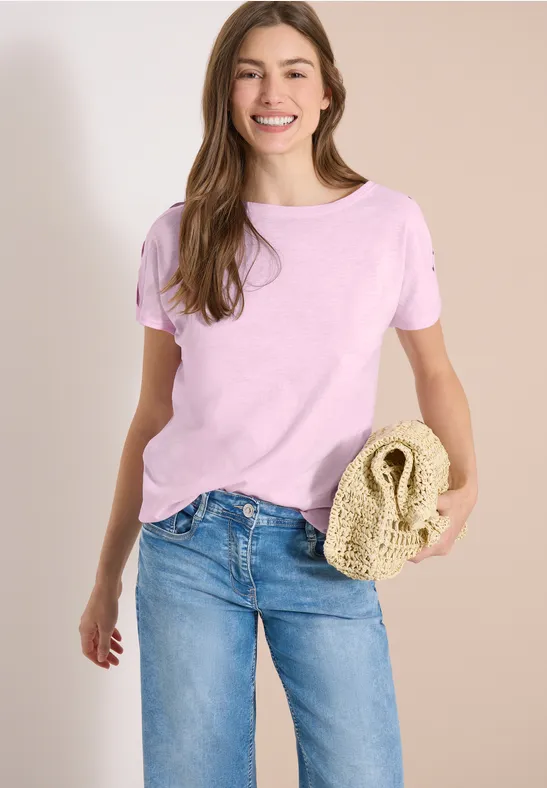 Flammgarn-Shirt mit Schlitzdetails
