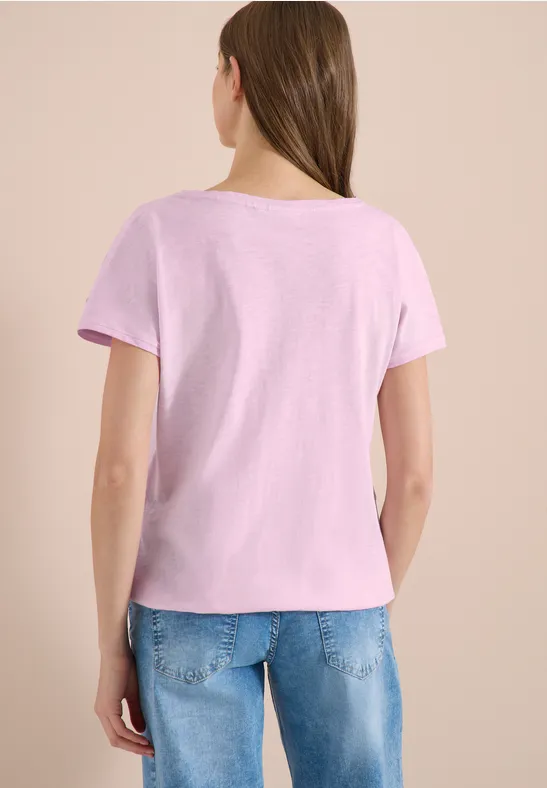 Flammgarn-Shirt mit Schlitzdetails