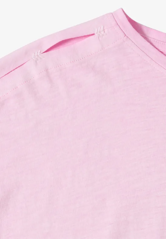 Flammgarn-Shirt mit Schlitzdetails