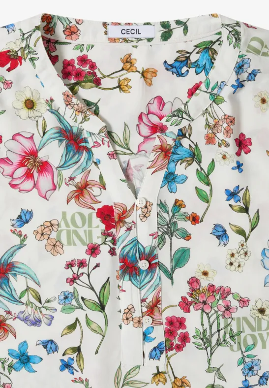 Fließende Tunika mit Blumenmuster