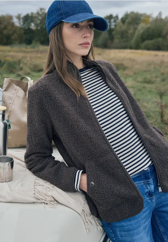 Leichte Teddy-Fleece-Jacke mit Reißverschluss