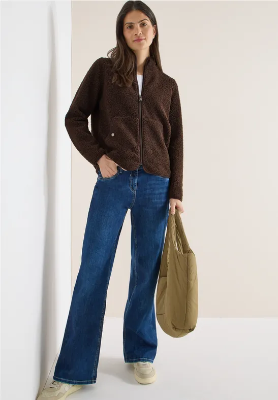 Leichte Teddy-Fleece-Jacke mit Reißverschluss