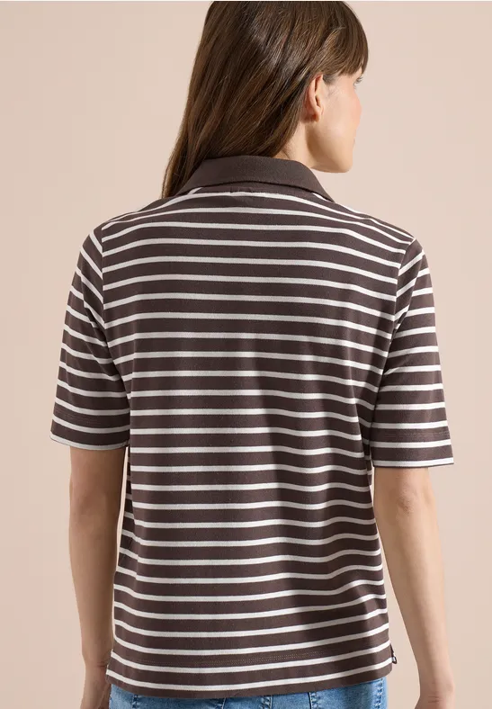 Gestreiftes Kurzarm Poloshirt