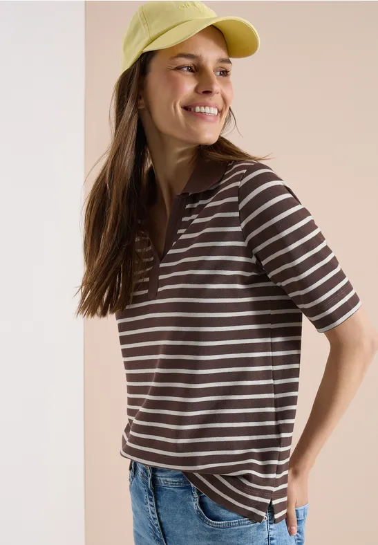 Gestreiftes Kurzarm Poloshirt