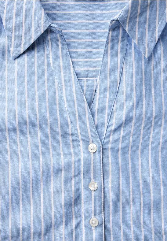 Gestreifte Oxford-Bluse mit Kurzleiste