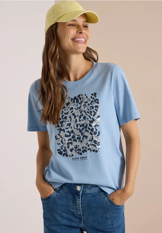 Grafik-T-Shirt mit Leopardenmuster