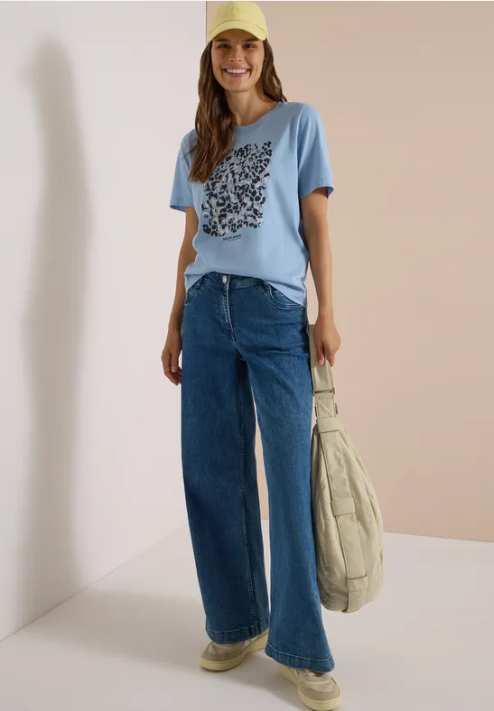 Grafik-T-Shirt mit Leopardenmuster
