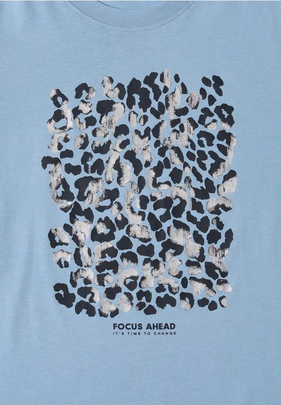 Grafik-T-Shirt mit Leopardenmuster