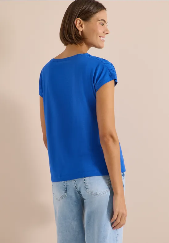 Weiches Boatneck-Shirt mit Raffungen
