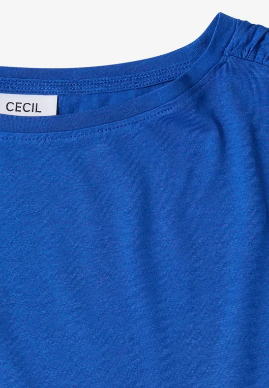 Weiches Boatneck-Shirt mit Raffungen