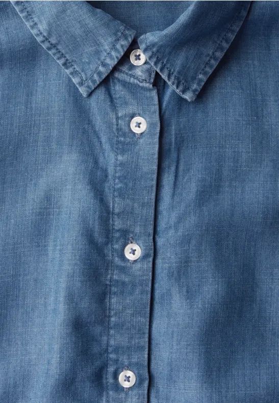 Kurzärmelige Lyocell-Jeansbluse