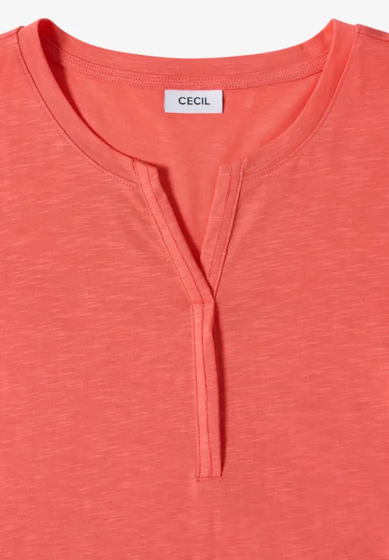 Tunika-Shirt mit Split-Neck