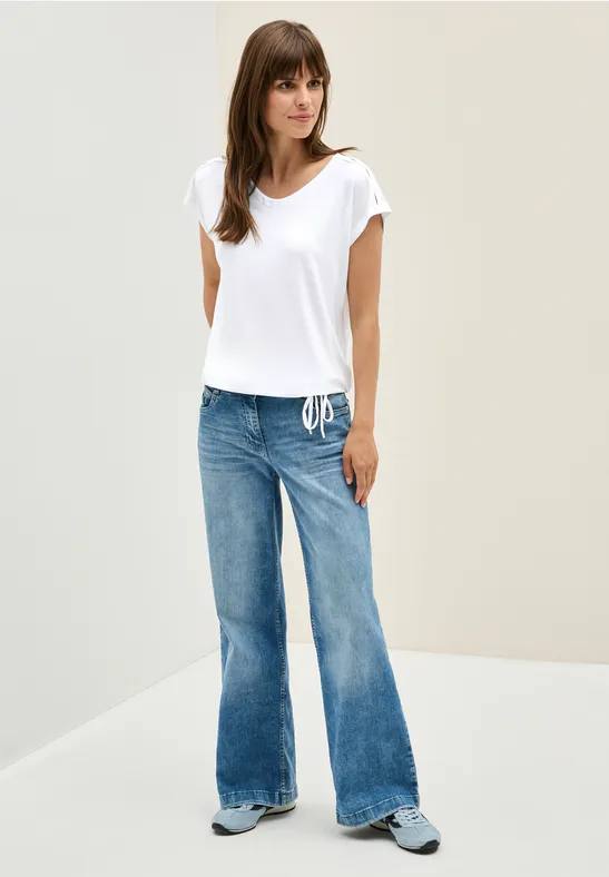 Lockeres V-Neck Shirt mit Cut-Outs