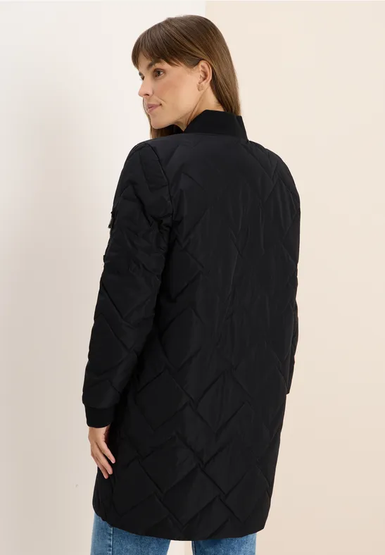 Langer gesteppter Blouson-Mantel