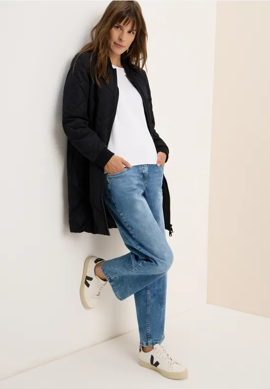 Langer gesteppter Blouson-Mantel