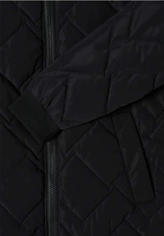 Langer gesteppter Blouson-Mantel