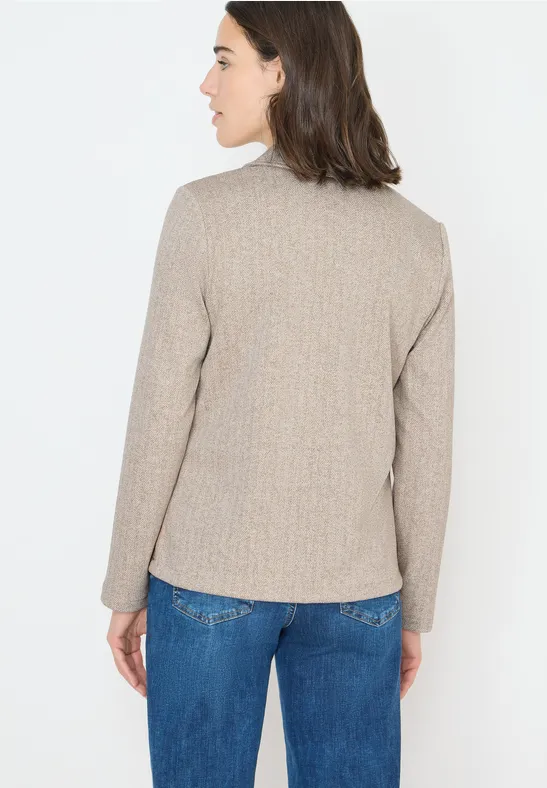 Strukturierter Strickblazer mit Fischgratmuster
