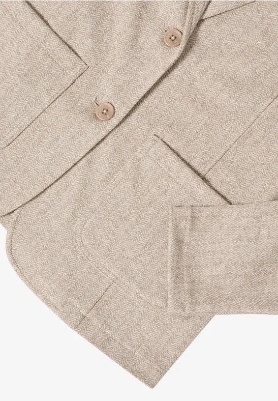 Strukturierter Strickblazer mit Fischgratmuster