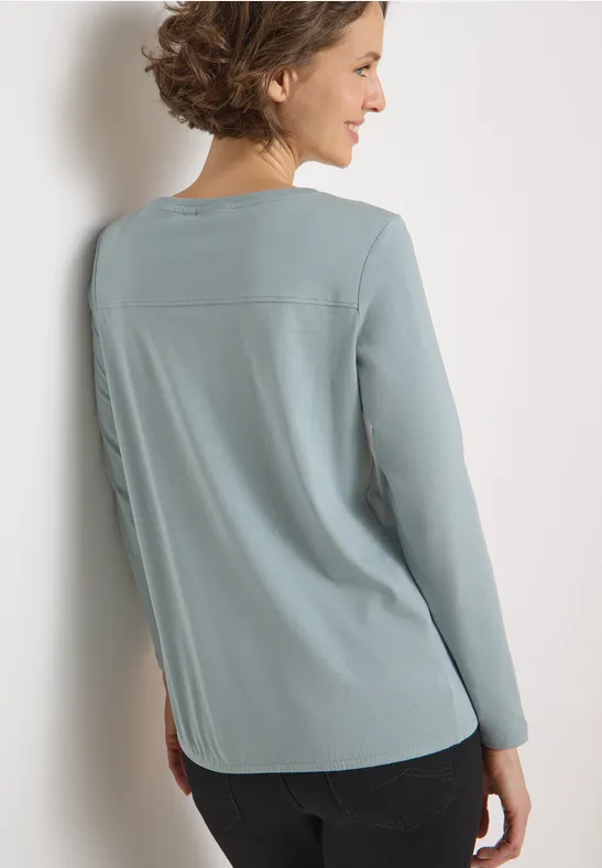 Langarmshirt mit U-Boot-Ausschnitt