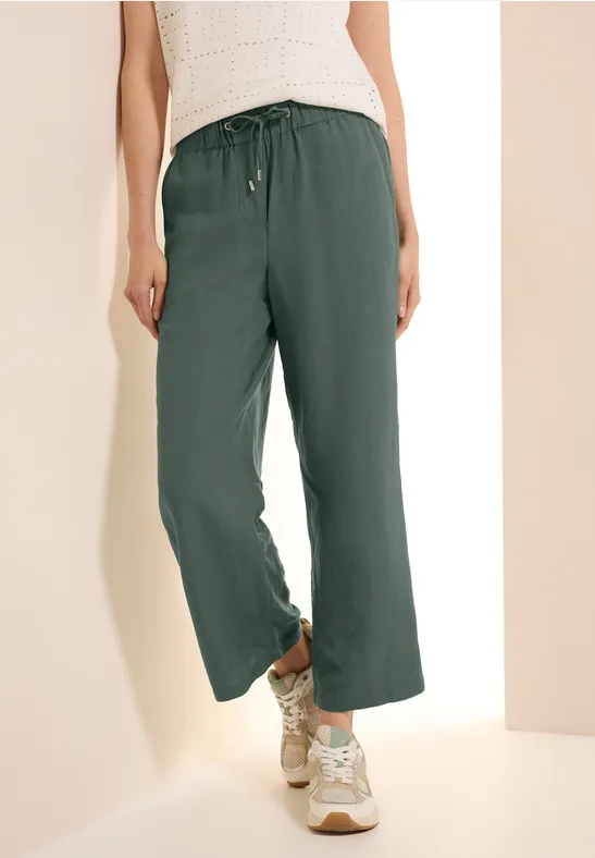 High-Waist Wide-Leg Leinenhose