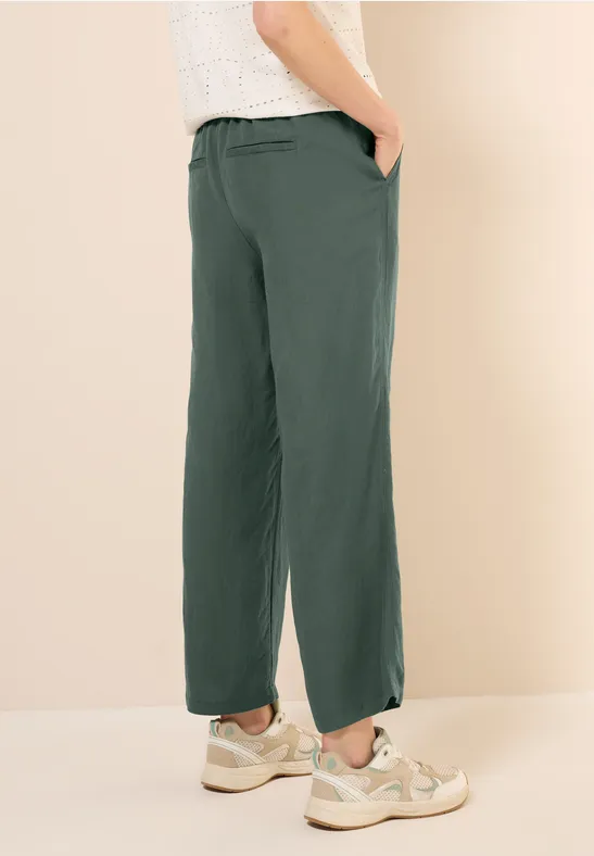 High-Waist Wide-Leg Leinenhose