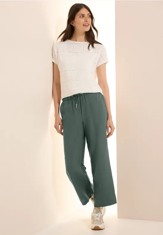 High-Waist Wide-Leg Leinenhose