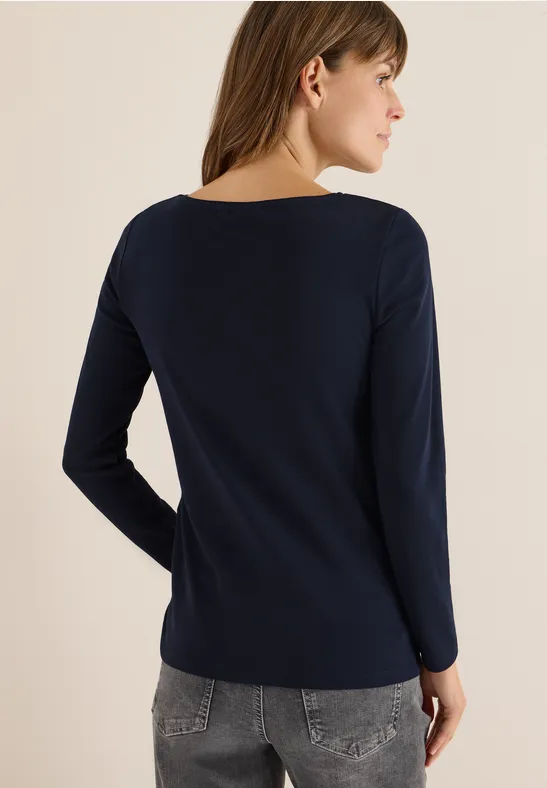 Langarmshirt mit U-Boot-Ausschnitt