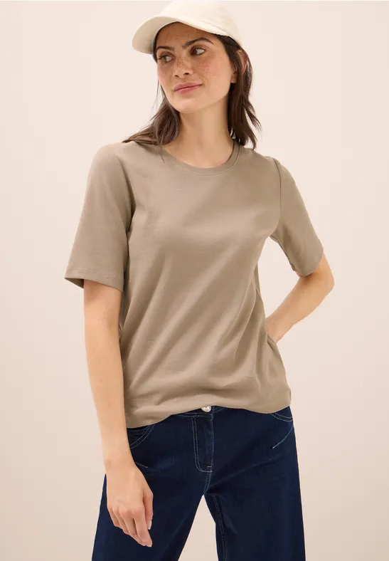 Essentielles T-Shirt mit Rippstruktur