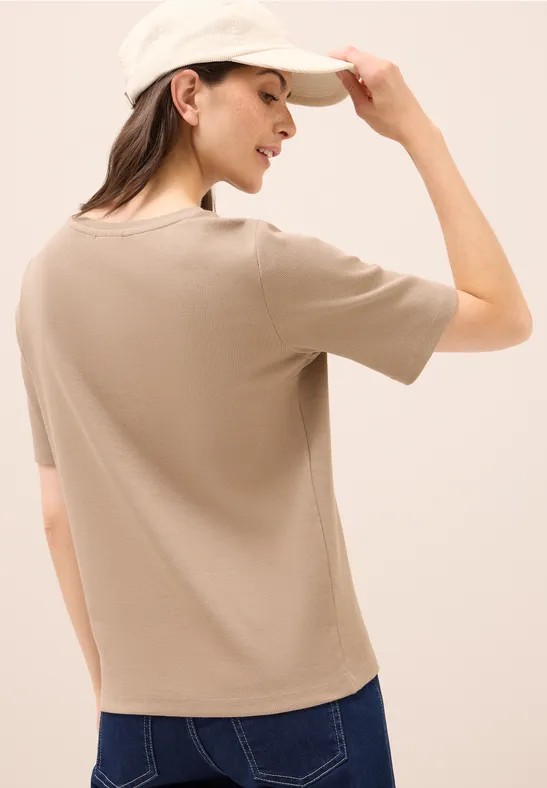 Essentielles T-Shirt mit Rippstruktur