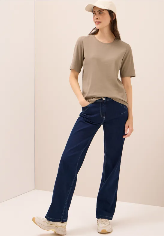 Essentielles T-Shirt mit Rippstruktur