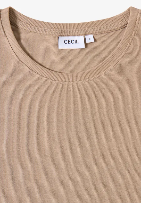 Essentielles T-Shirt mit Rippstruktur