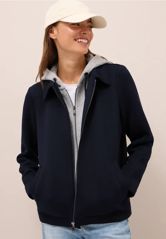 Marineblaue Scubajacke mit Kapuzen-Inlay