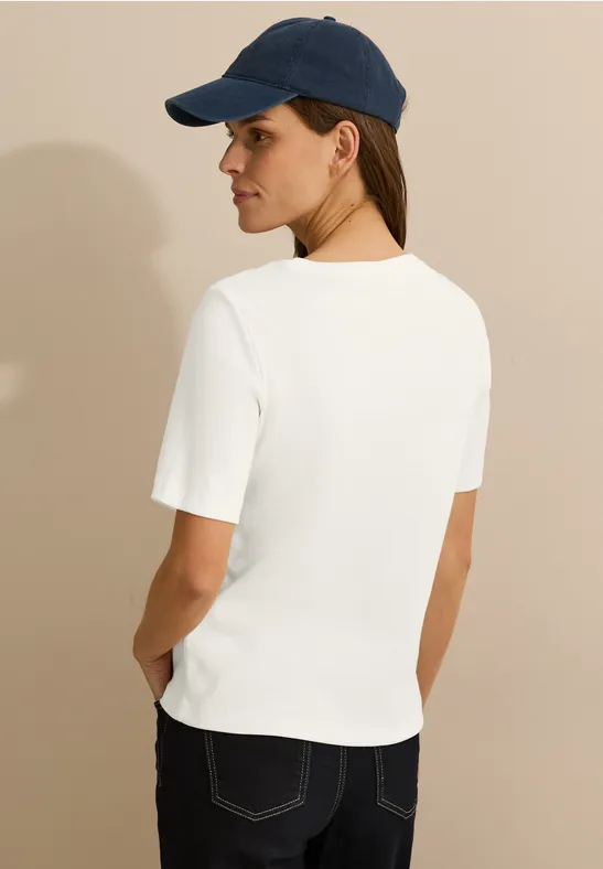 Klassisches T-Shirt mit Rippstruktur