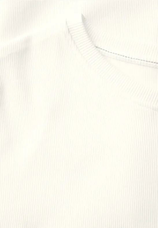 Klassisches T-Shirt mit Rippstruktur