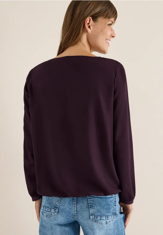 Rundhals-Bluse mit Cut-Out