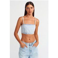 Jeans-Camisole-Top mit Karree-Ausschnitt