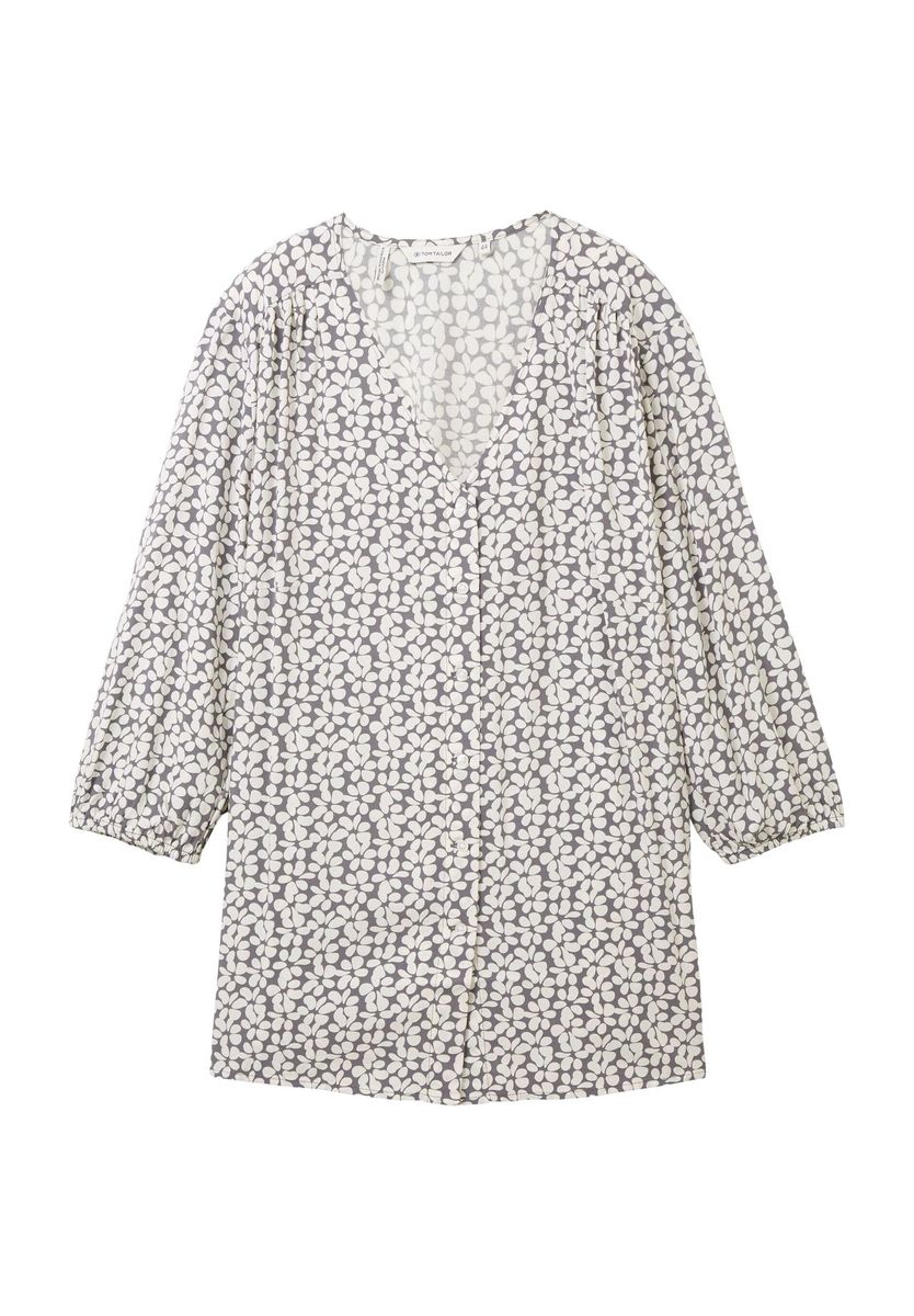 Florale V-Ausschnitt Tunika mit Print