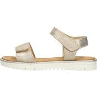 Funkelnde Metallic-Sandalen mit Klettverschluss