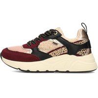 Chunky-Sneaker mit Webpelz und Animal-Print