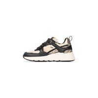 Sneaker mit Kunstfell und Animal-Print