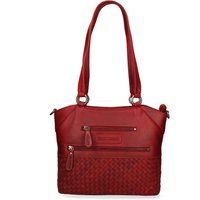 Schultertasche aus Leder mit Flechtoptik