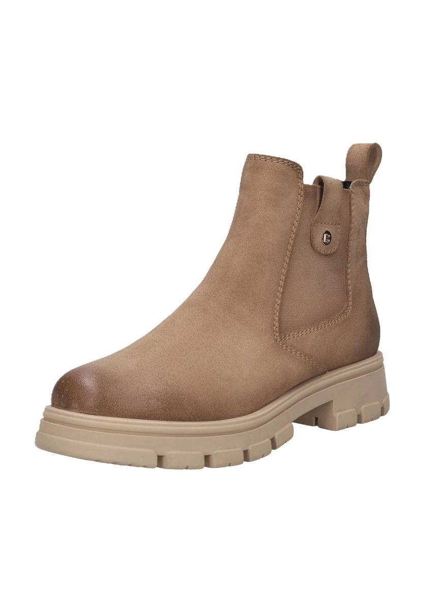 Chelsea-Boots aus Veloursleder mit Plateausohle