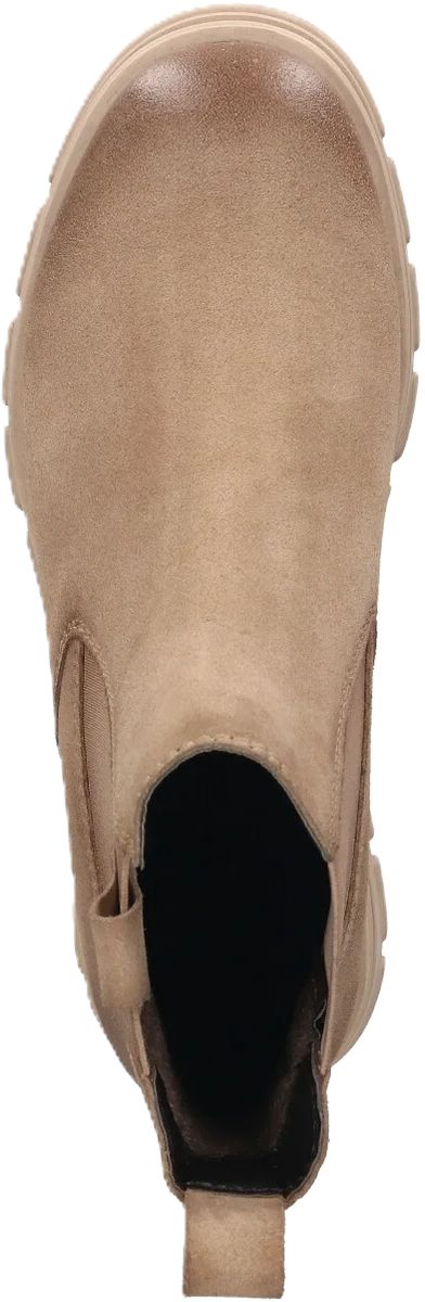 Chelsea-Boots aus Veloursleder mit Plateausohle