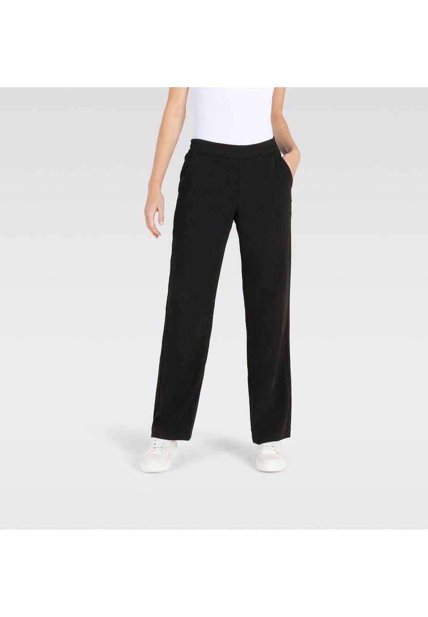Weit geschnittene Crepe-Hose mit Gummibund