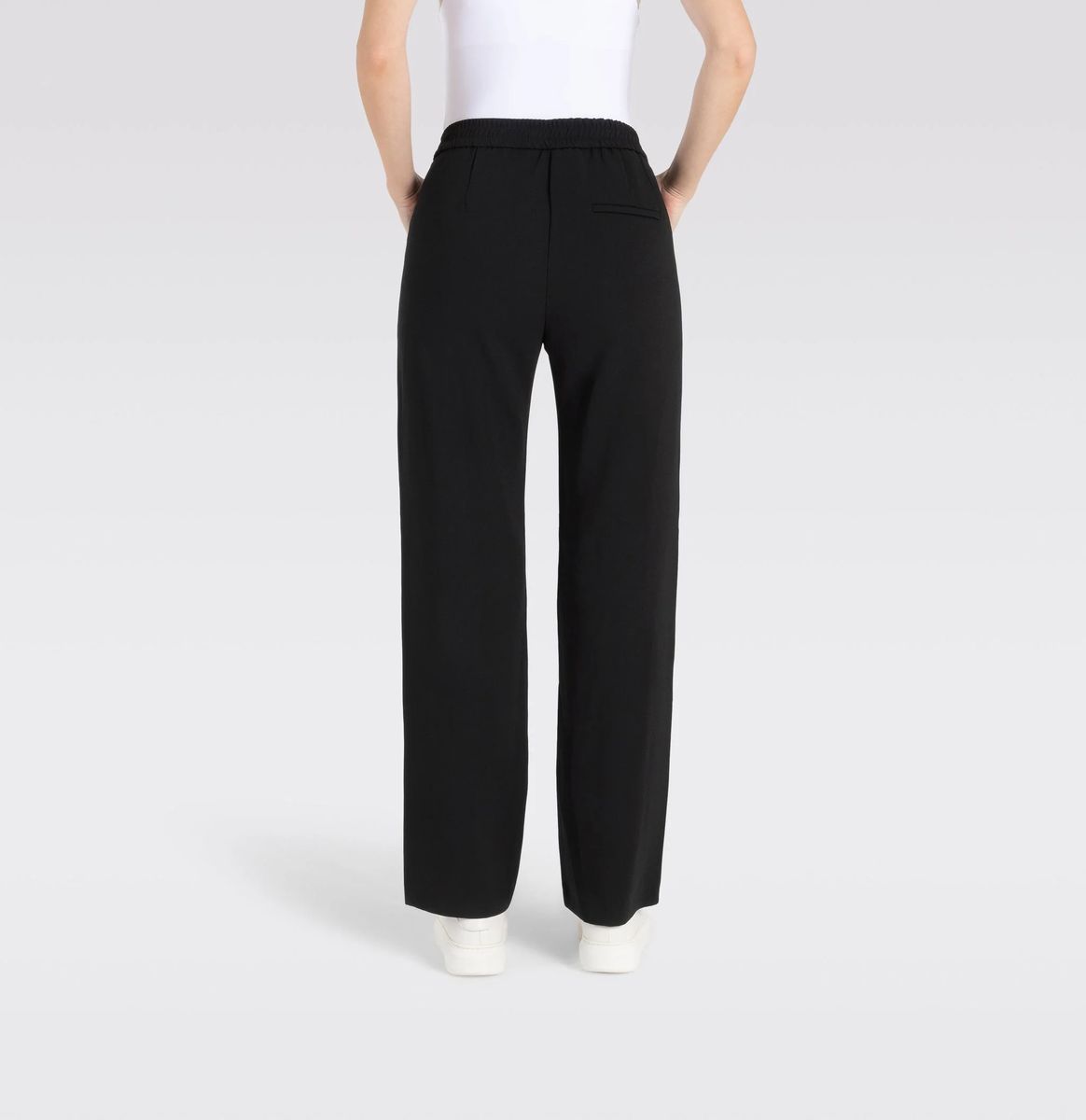 Weit geschnittene Crepe-Hose mit Gummibund