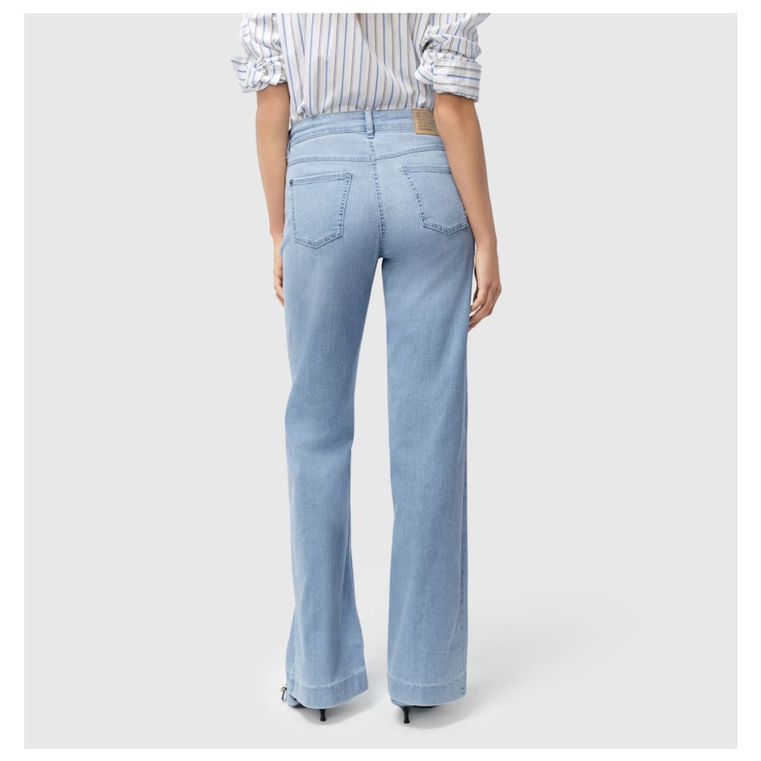 Five-Pocket-Jeans mit weitem Bein