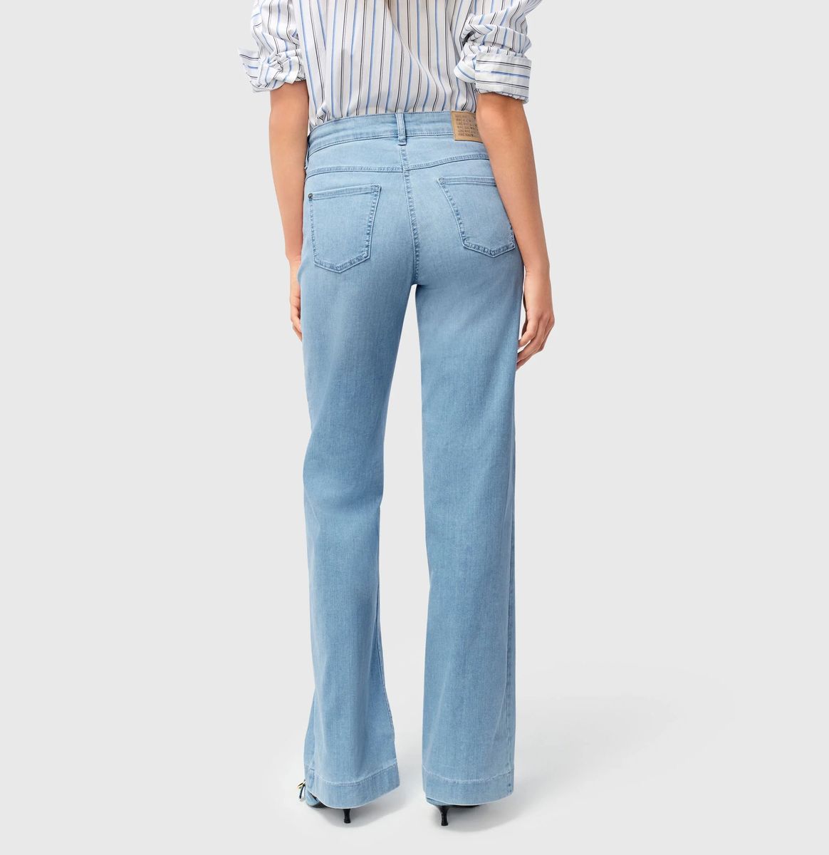 Five-Pocket-Jeans mit weitem Bein